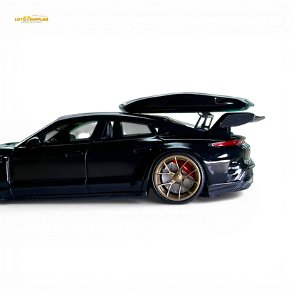 404ERROR Porsche Taycan Black with Roof Box 1:64