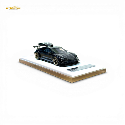 404ERROR Porsche Taycan Black with Roof Box 1:64