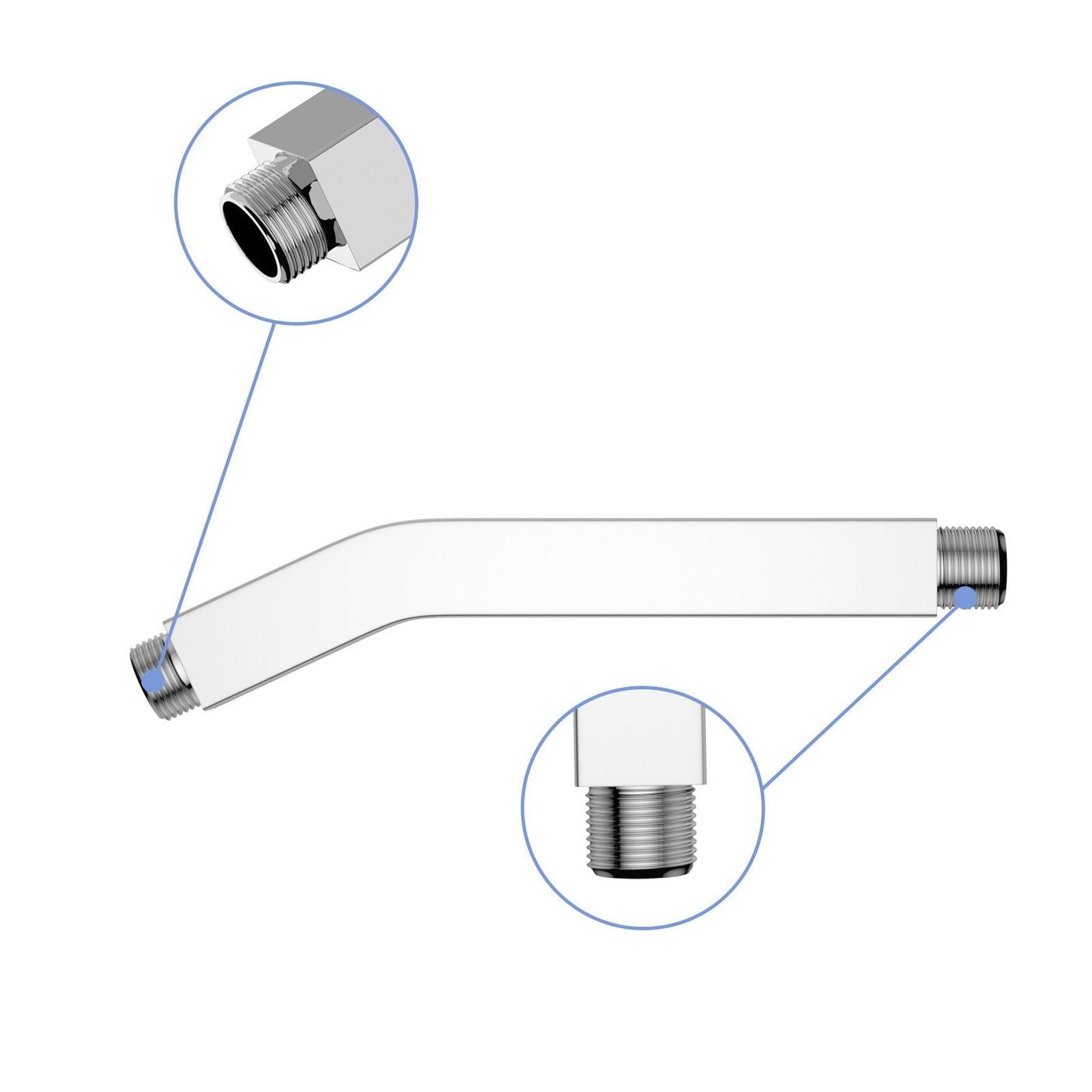 Elegant 6" Shower Arm With Flange, Stainless Steel Construction For Rain Shower Heads