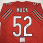 Autographed/Signed Khalil Mack Chicago Orange Football Jersey Beckett BAS COA