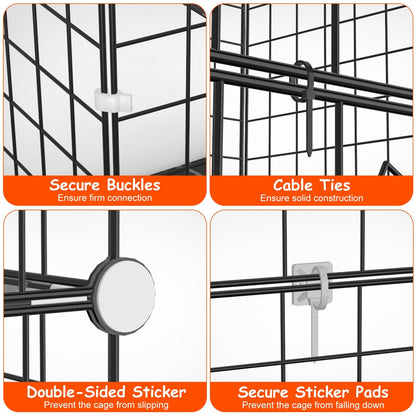 2Tier Cat Cage Playpen Indoor Pet Enclosures Kitten Kennel House Detachable Cat Crate with Climbing Ladder 2 Doors for 1-2 Cats for Ferret Squirrel Sm