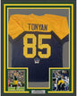 Framed Autographed/Signed Robert Tonyan 35x39 Green Bay Retro Blue Football Jersey Beckett BAS COA