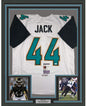 Framed Autographed/Signed Myles Jack 35x39 Jacksonville Retro White Football Jersey JSA COA