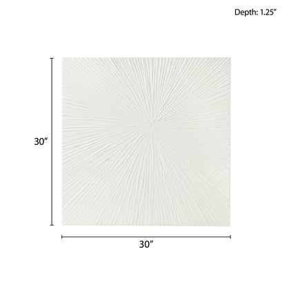 Luminous Burst Signature White Gloss Dimensional Resin Wall Art