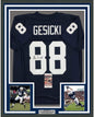 Framed Autographed/Signed Mike Gesicki 35x39 Penn State Blue College Football Jersey JSA COA