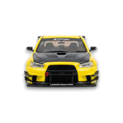 404ERROR Mitsubishi Evolution X Varis Widebody Yellow 1:64