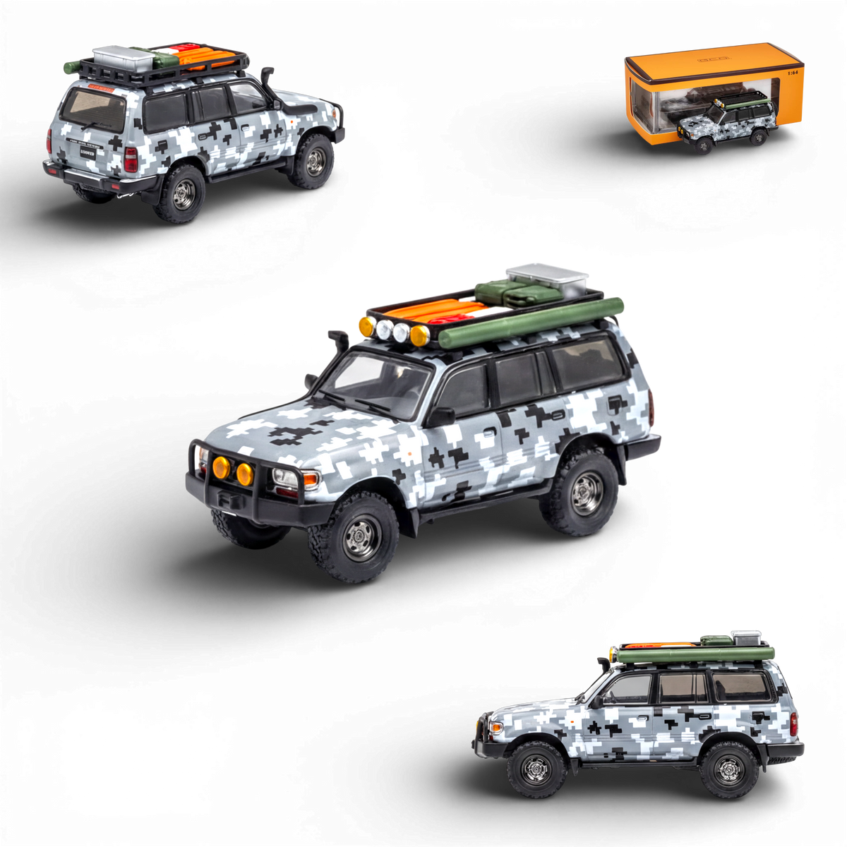 GCD Toyota Land Cruiser LC80 Digital Camouflage - Accessories Included 1:64