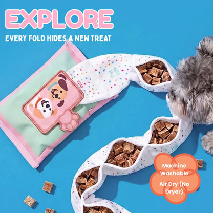 Interactive Dog Snuffle Wipe Puzzle Toy  Quality Tested, Reinforced Stitching  Anti-Boredom Mental Stimulation  Slow Feeding & Enrichment Game  Small Medium Dogs  Tissue