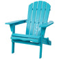 Outdoor Folding Adirondack Chair Patio With Natural Grain Texture - Turquoise Blue