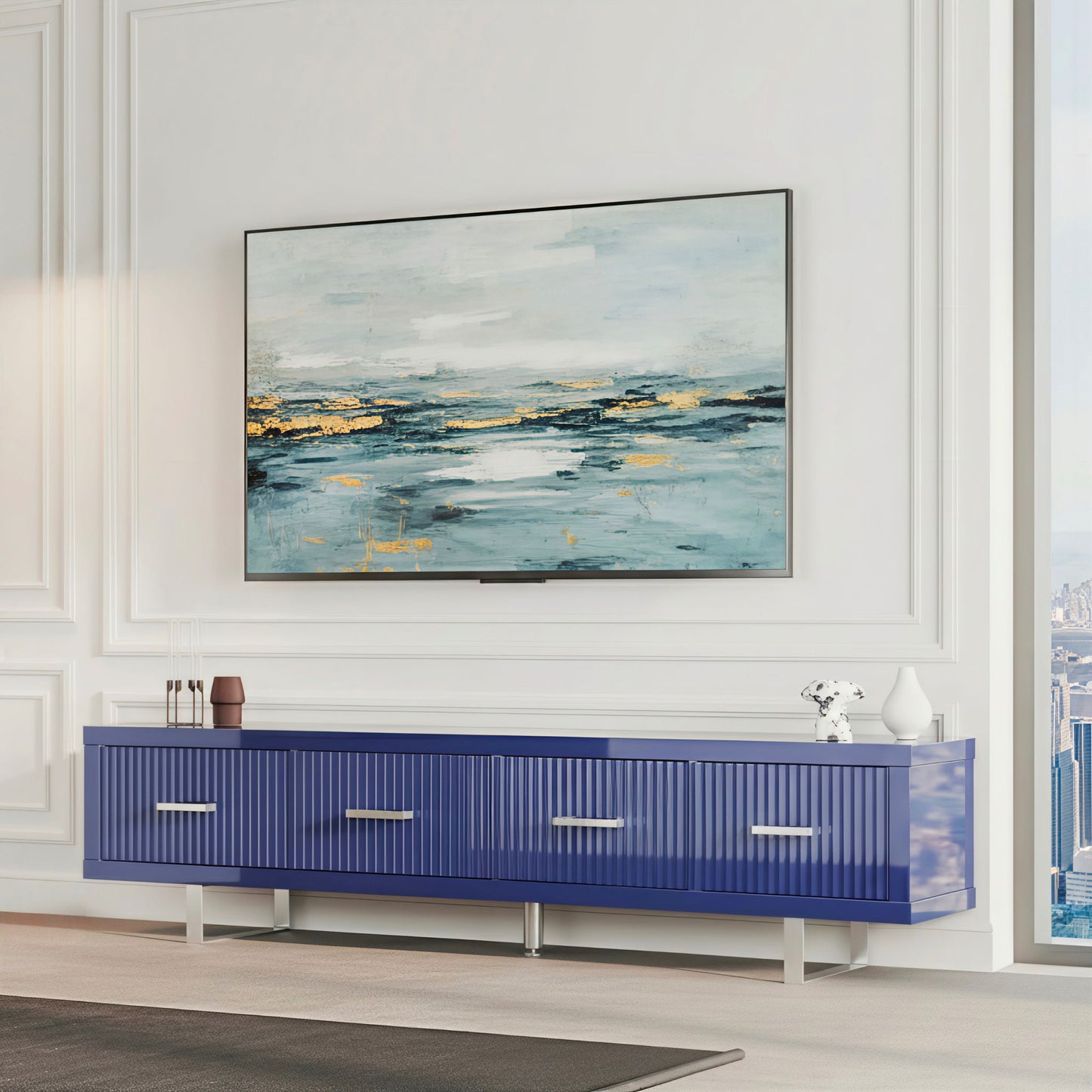 TV Stand With Slatted Drawers