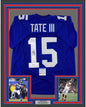 Framed Autographed/Signed Golden Tate III 35x39 New York Blue Football Jersey PSA/DNA COA