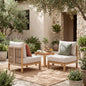 Acacia Wood Patio Furniture Club Chair Set of Two
