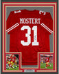 Framed Autographed/Signed Raheem Mostert 35x39 San Francisco Red Football Jersey JSA COA