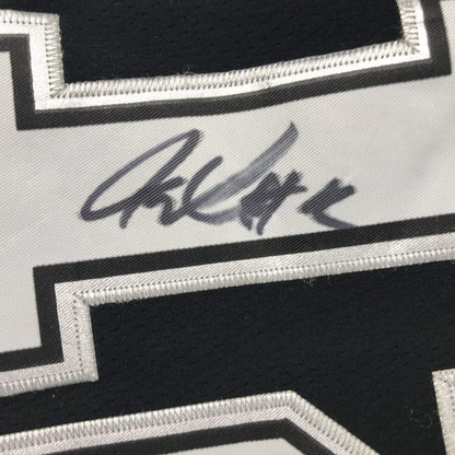 Framed Autographed/Signed LaMarcus Aldridge 35x39 San Antonio Black Basketball Jersey Beckett BAS COA