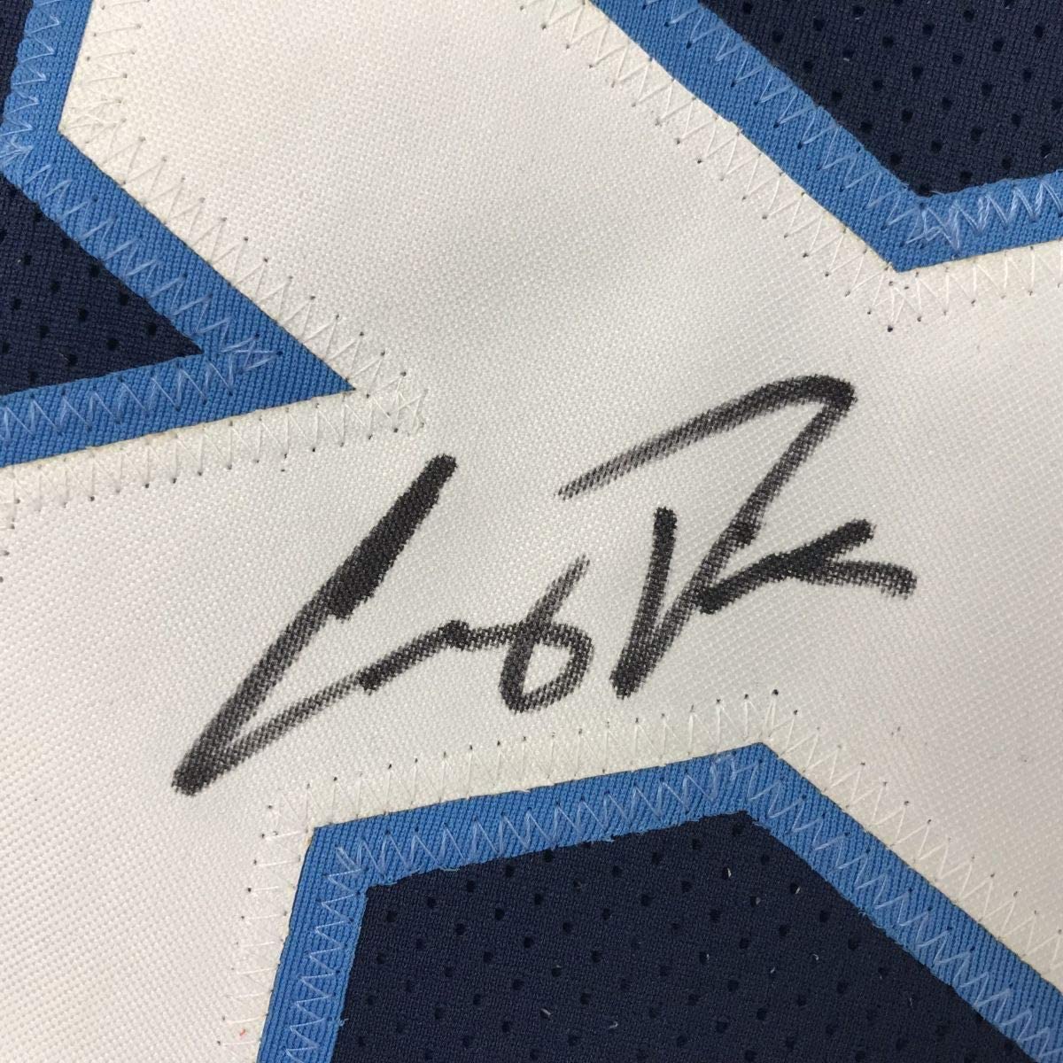 Framed Autographed/Signed Corey Davis 35x39 Tennessee 2018 Dark Blue Football Jersey JSA COA