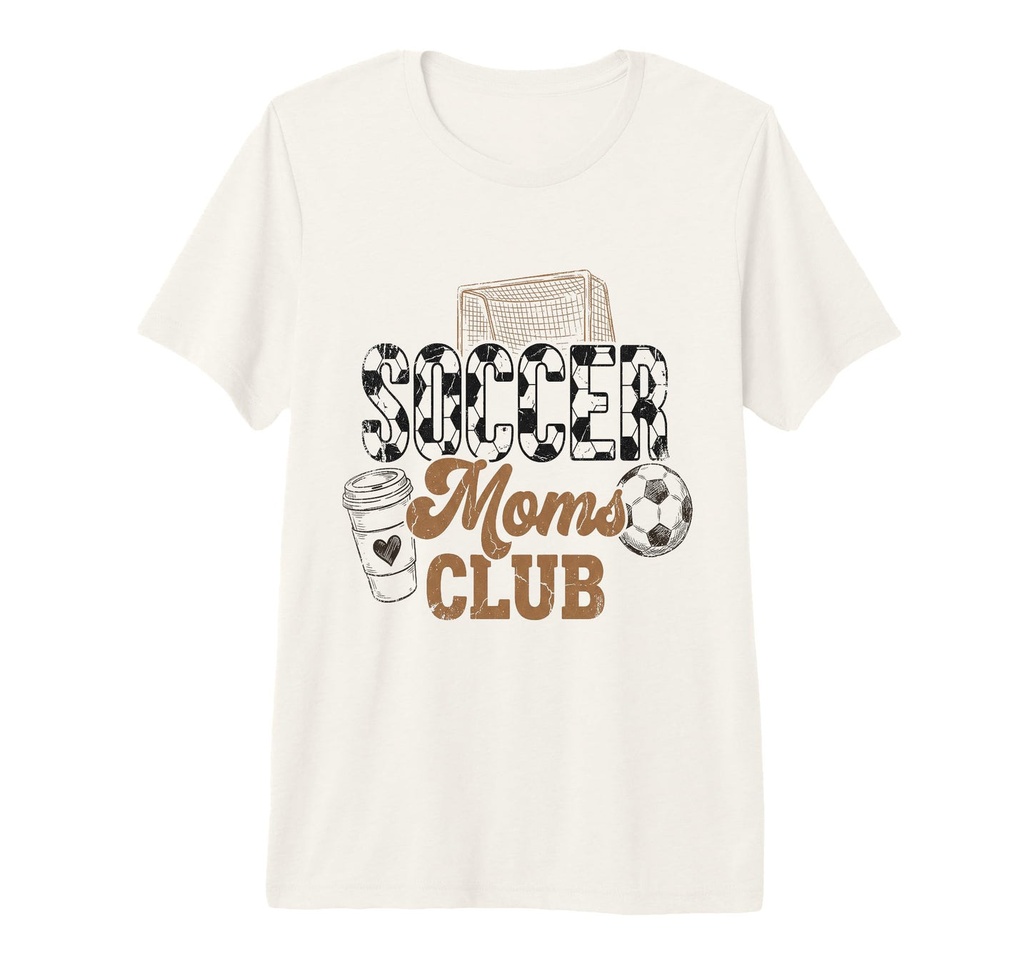 Soccer Moms Club Mama Coffee Mothers T-Shirt - Casual Everyday Wear Unisex