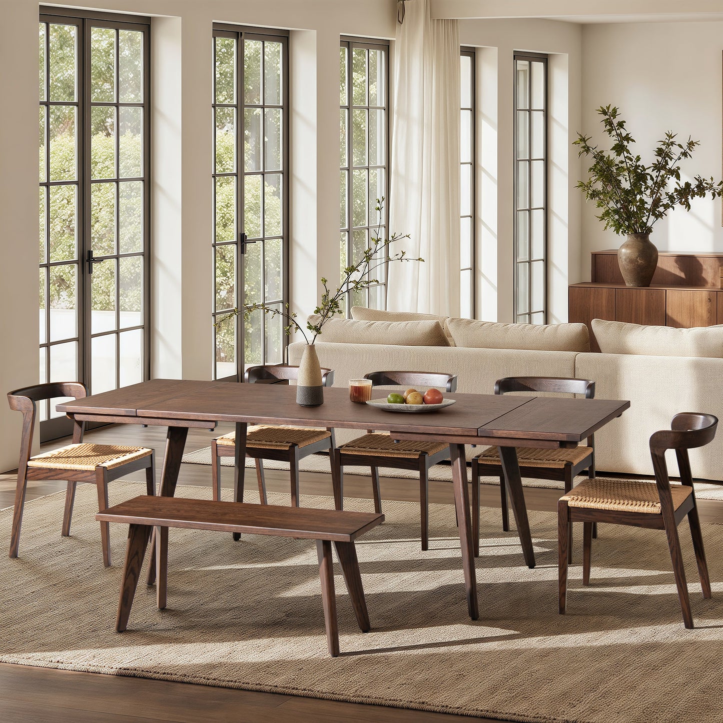 Capri 59-90.5" Solid Dining Table