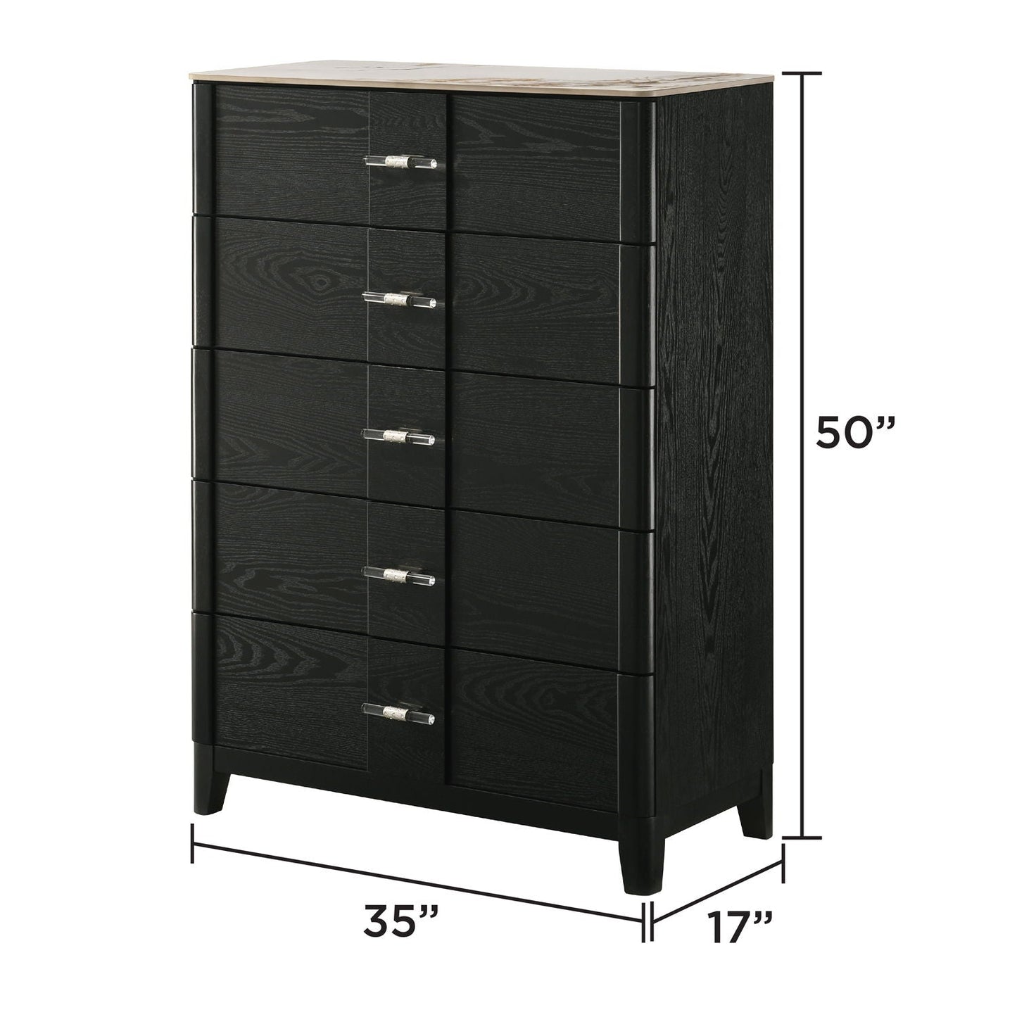 Opel - 5 Drawer Chest - Black