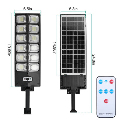 Solar Powered Wall Light 504 LED Beads PIR Motion Sensor Lamp Outdoor IP65 Waterproof with Remote Control for Garage Front Door Garden Pathway