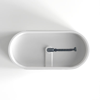 Solid Surface Soaking Freestanding Bathtub For Bathroom - Matte White