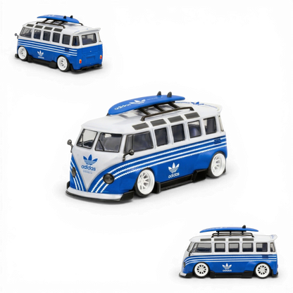 LF Model Volkswagen T1 Kombi with Surfboards Blue/White 1:64