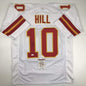 Autographed/Signed Tyreek Hill Kansas City White Football Jersey JSA COA