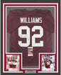 Framed Autographed/Signed Quinnen Williams 35x39 Alabama Red College Football Jersey JSA COA