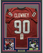 Framed Autographed/Signed Jadeveon Clowney 35x39 Houston Red Football Jersey JSA COA