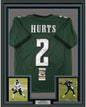Framed Autographed/Signed Jalen Hurts 35x39 Philadelphia Green Football Jersey JSA COA