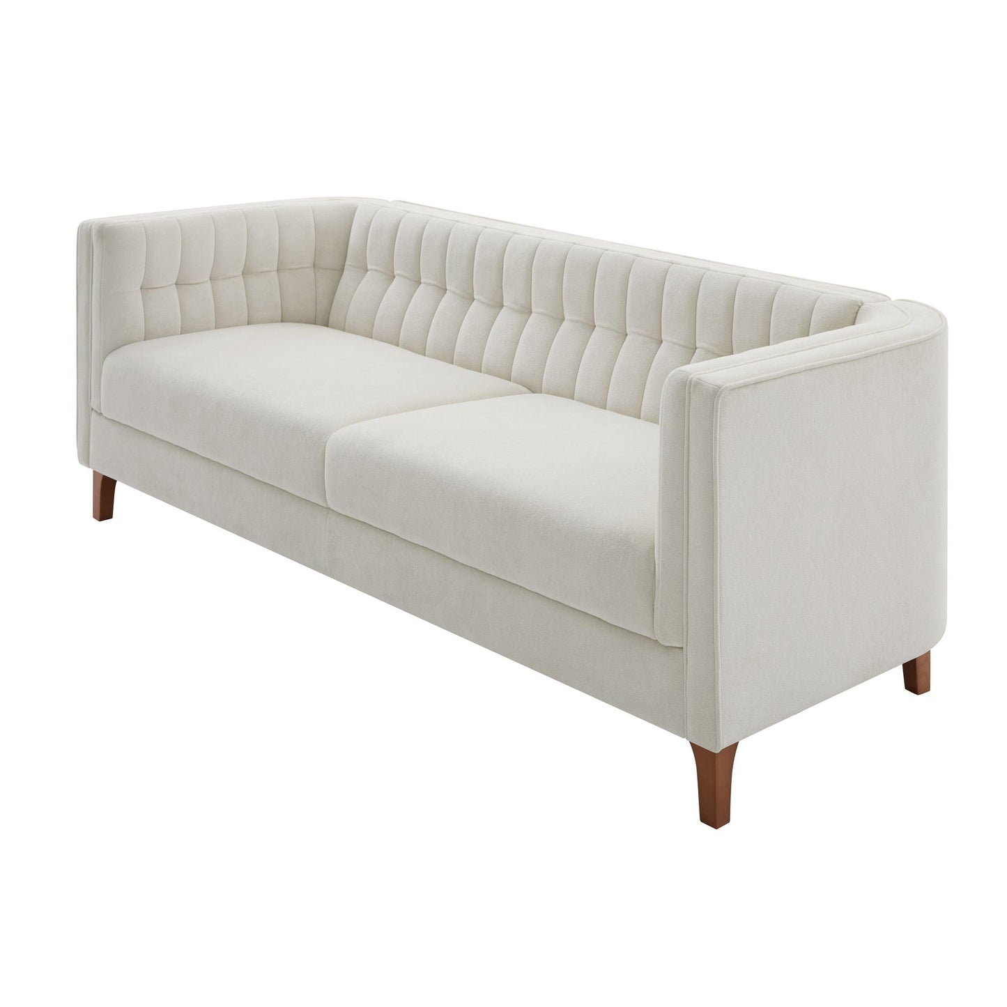 Modern 3 Seater Sofa Upholstered Couch with Curved Armrests