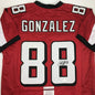 Autographed/Signed Tony Gonzalez Atlanta Red Football Jersey JSA COA
