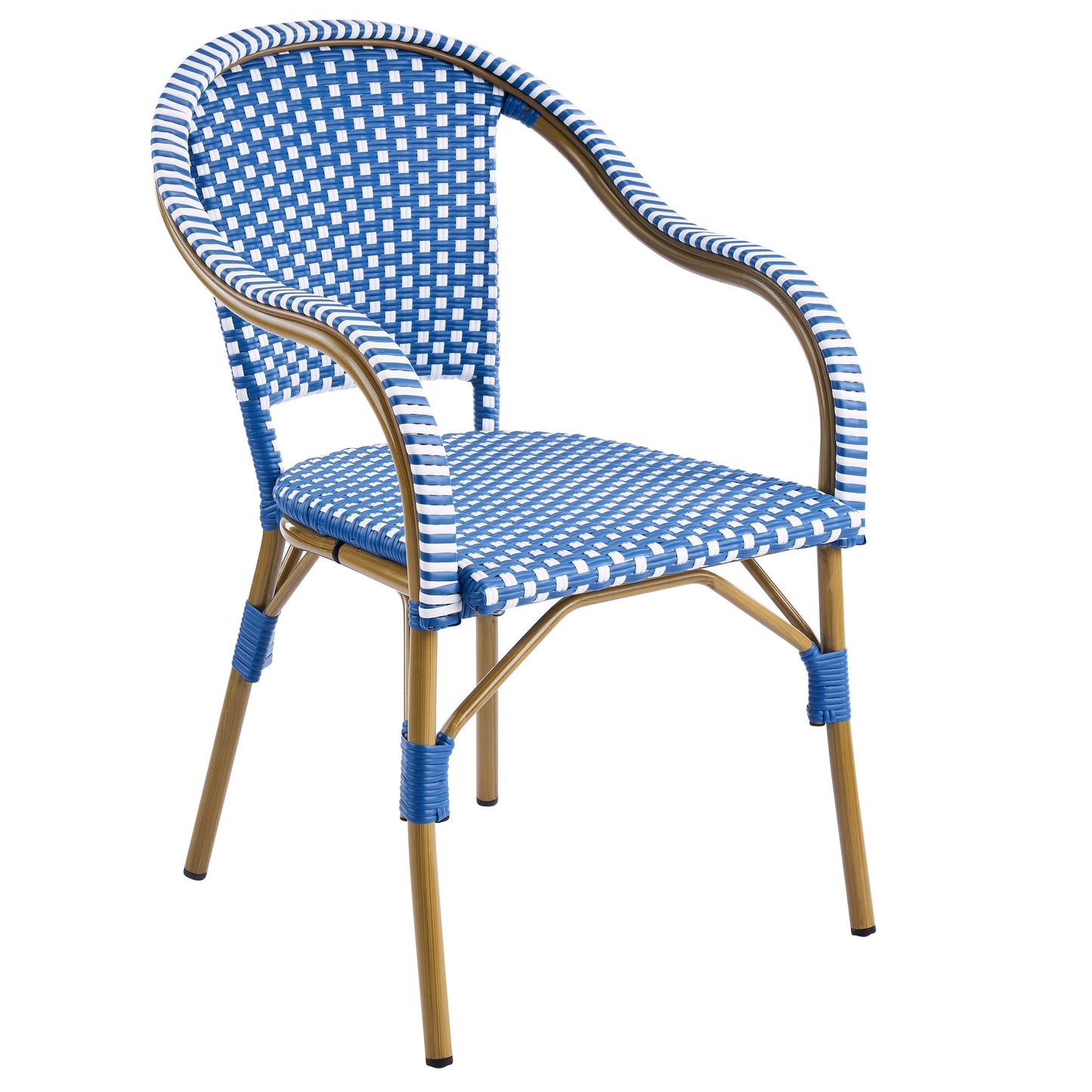 Outdoor Bistro Chairs Set of 2 with Aluminum Frame and PP Rattan