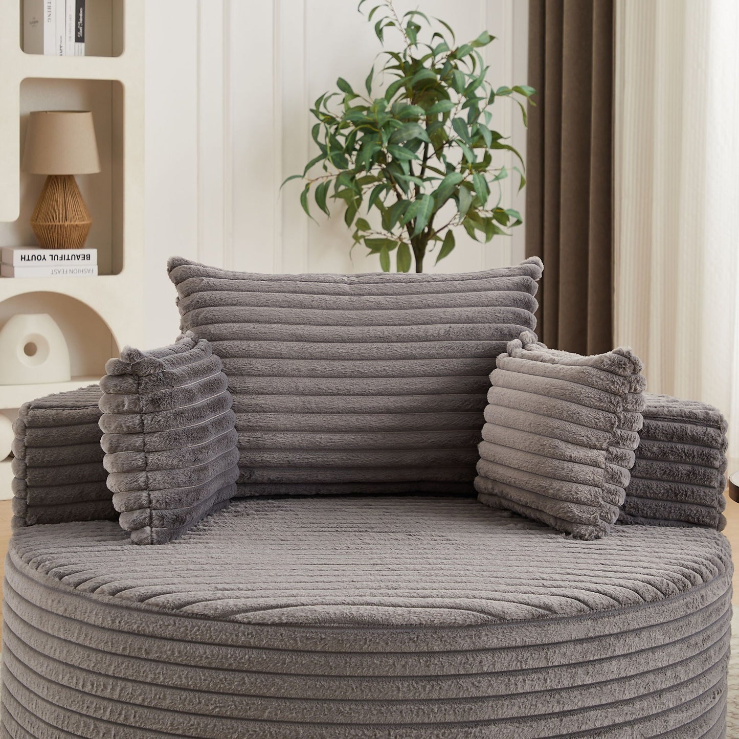 Modern Single Sofa With Backrest Pillow For Living Room