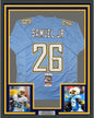 Framed Autographed/Signed Asante Samuel Jr. 35x39 Los Angeles LA Powder Blue Football Jersey JSA COA