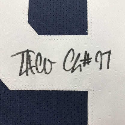 Framed Autographed/Signed Taco Charlton 35x39 Dallas Thanksgiving Day Football Jersey JSA COA