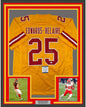Framed Autographed/Signed Clyde Edwards-Helaire 35x39 Kansas City Yellow Football Jersey Beckett BAS COA
