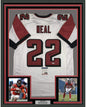 Framed Autographed/Signed Keanu Neal 35x39 Atlanta White Football Jersey PSA/DNA COA