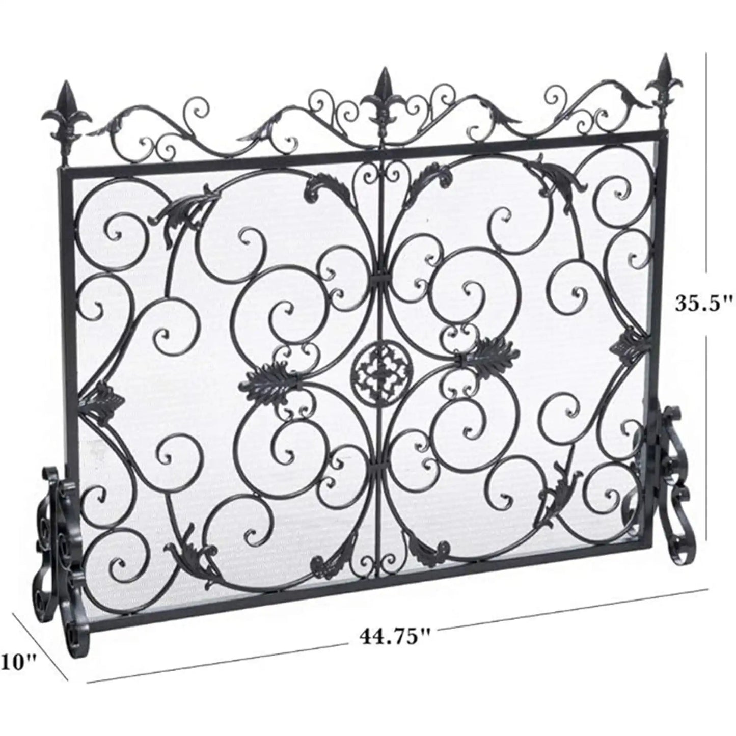 Darcie Wrought Iron Fireplace Screen Ornate Design