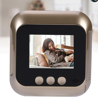 Gold Smart Cat Eye - 2.4 Inch LCD Security Smart Doorbell Peephole Camera | Home Security Night Vision Doorbell, Digital Door Viewer, Wireless Peephole Camera for Home Office