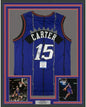 Framed Autographed/Signed Vince Carter 35x39 Toronto Raptors Purple Basketball Jersey Beckett BAS COA