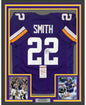 Framed Autographed/Signed Harrison Smith 35x39 Minnesota Purple Football Jersey JSA COA