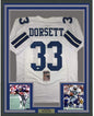 Framed Autographed/Signed Tony Dorsett 35x39 Dallas White Football Jersey JSA COA