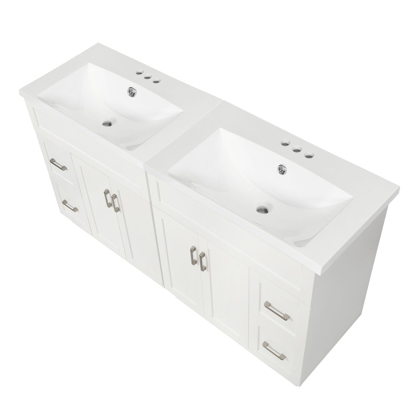 Bathroom Vanity With 2 Doors, 2 Drawers, Adjustable Shelf, Hidden Slides & Soft Close Hinges