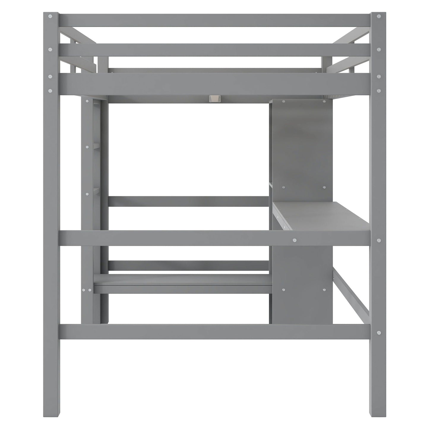 Loft Bed With Built In Desk And Multifunction Shelves