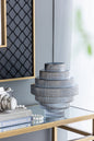 Multi-Tiered Geometric Vase with Smoked Glass Finish