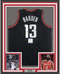 Framed Autographed/Signed James Harden 35x39 Houston Black Basketball Jersey Beckett BAS COA