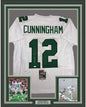 Framed Autographed/Signed Randall Cunningham 35x39 Philadelphia White Football Jersey JSA COA