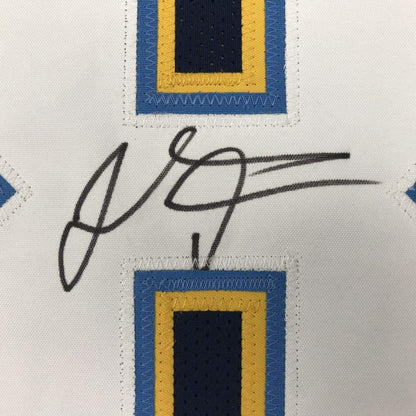 Framed Autographed/Signed Thomas Davis Sr. 35x39 Los Angeles LA Dark Blue Football Jersey JSA COA