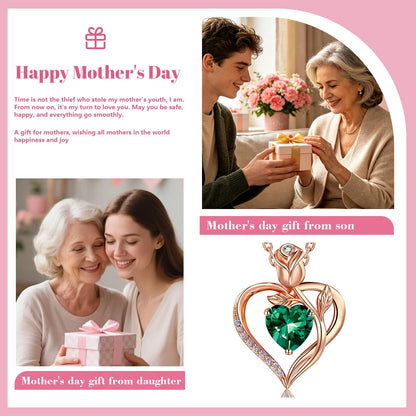 Women's Heart Pendant Necklace – 1.2CT Moissanite or Lab-Grown Sapphire, Ruby & Emerald