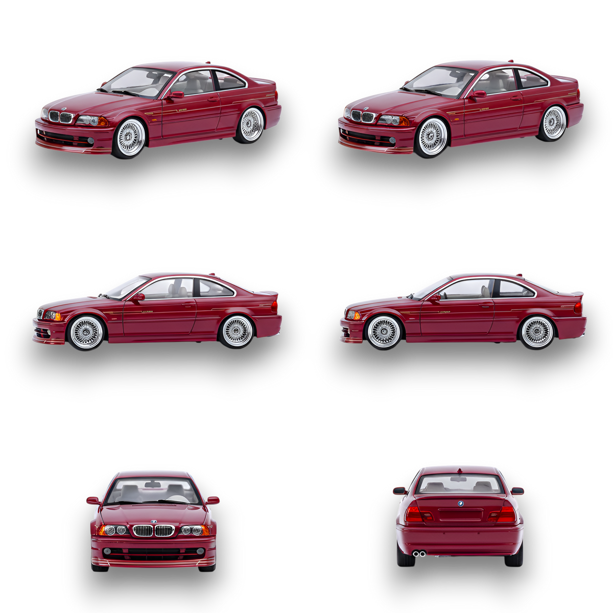 YM Model BMW E46 Alpina B3 Deep Wine Red 1:64